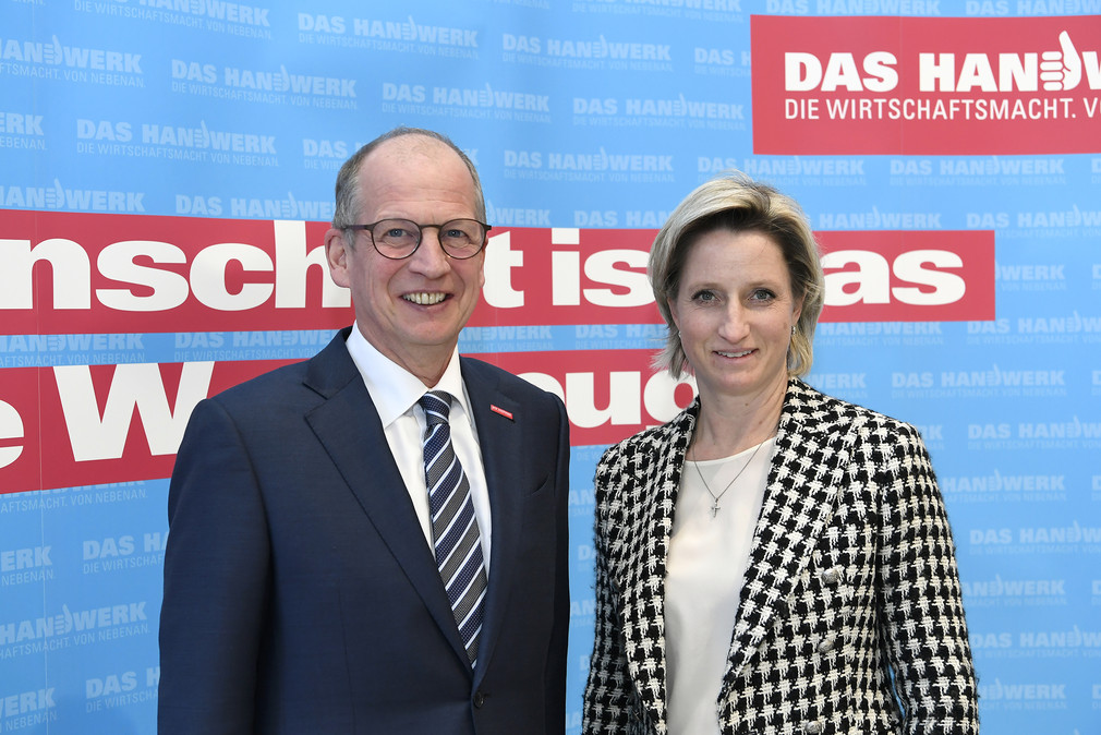 Rainer Reichhold (Präsident BWHT) und Wirtschaftsministerin Dr. Hoffmeister-Kraut