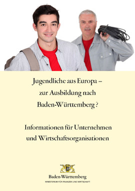 Titel der Broschüre:Jugendliche aus Europa - zur Ausbildung nach Baden-Württemberg?