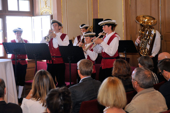 Bläserensemble der Knabenmusik Meersburg umrahmt die Preisverleihung.