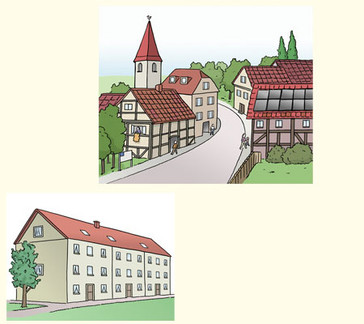Stadt und Wohngebäude (Quelle: Lebenshilfe Bremen e.V.)