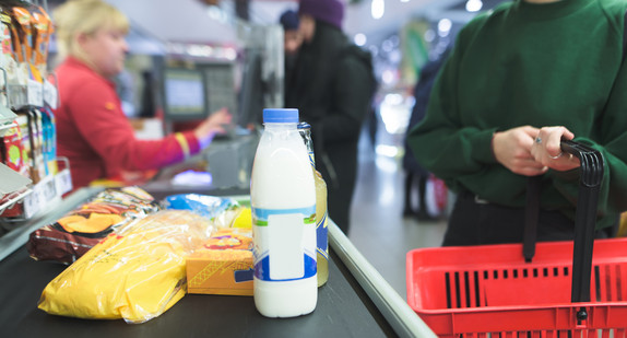 Kassenarbeitsplatz in einem Supermarkt