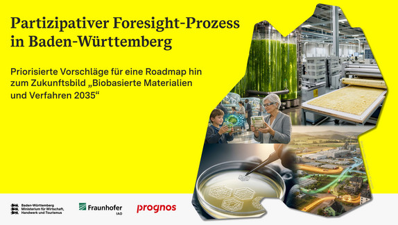 Eine Baden-W&uuml;rttemberg Karte, darin verschiedene Bilder zu Produktionsprozessen. Alle weiteren Infos im Text