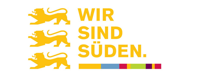 Logo der Tourismus Marketing GmbH des Landes Baden-Württemberg mit dem Werbespruch: Wir sind Süden