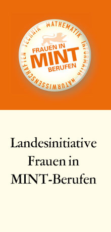 Banner zum Portal der Landesinitiative Frauen in MINT-Berufen