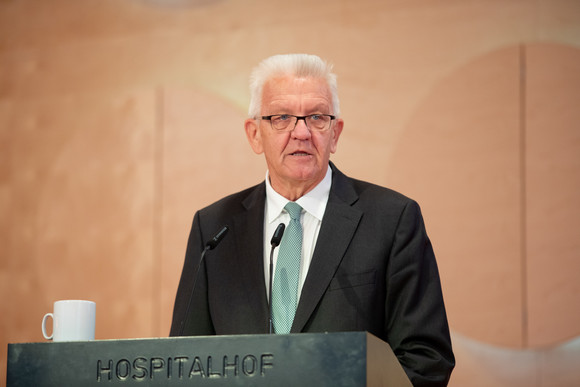 Gesundheit Forum Gesundheitsstandort Baden-Württemberg Ministerpräsident Winfried Kretschmann bei seiner einführenden Rede