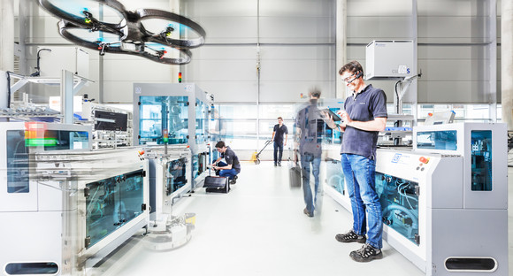 Fraunhofer-Institut für Automatisierung und Produktionstechnik IPA: Alles dreht sich hier um Industrie 4.0 und Digitalisierung (Bild: © Universität Stuttgart IFF/ Fraunhofer IPA/ Rainer Bez)
