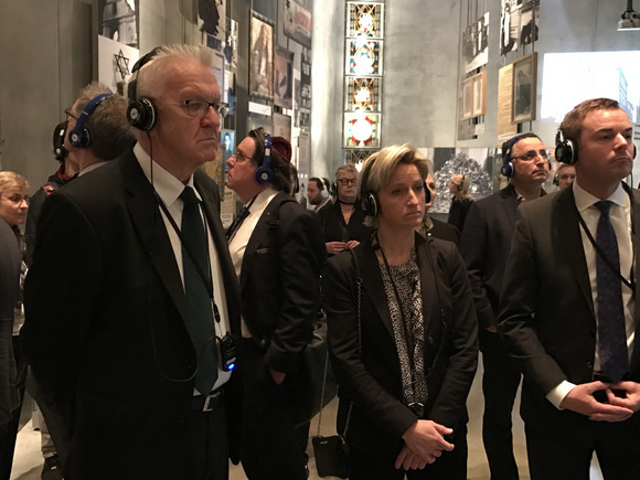 Ministerpräsident Winfried Kretschmann und Wirtschaftsministerin Dr. Nicole Hoffmeister-Kraut reisten am 26. März 2017 mit einer Wirtschafts- und Wissenschaftsdelegation nach Israel und in die Palästinensischen Gebiete.