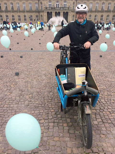 Elektromobilität Größte E-Lastenrad-Flotte 2018 in Stuttgart versammelt Bilderquelle: Ministerium für Verkehr BW