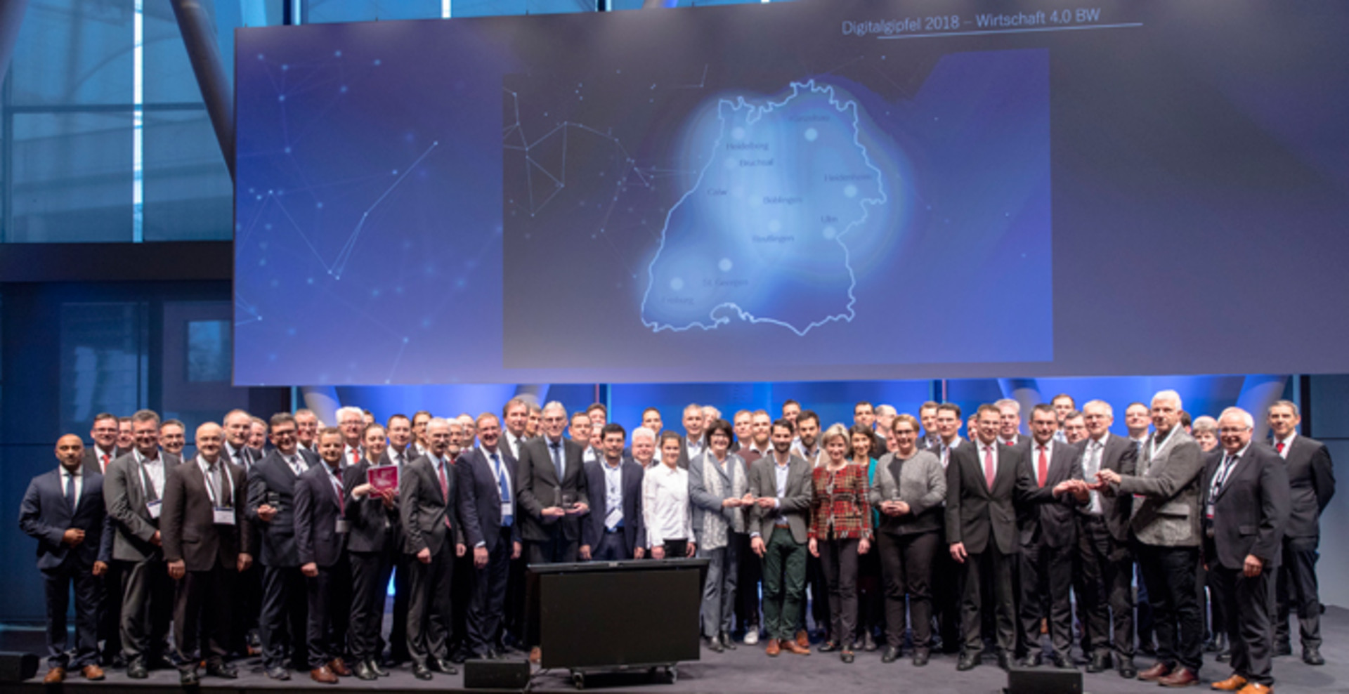 Gruppenbild:  „Digitalgipfel 2018 – Wirtschaft 4.0 BW“ 