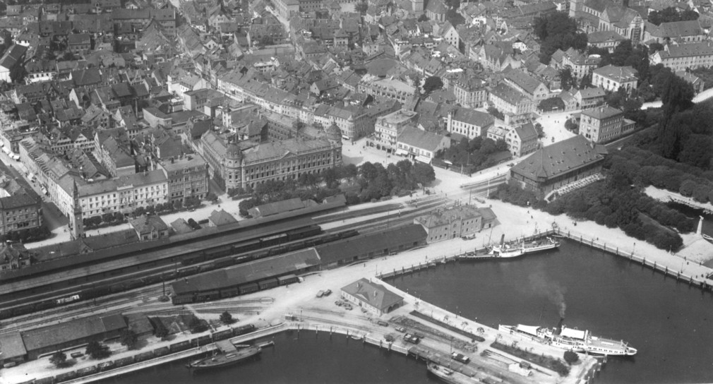 Konzil und Hafenmeile, Schrägluftaufnahme von 1910